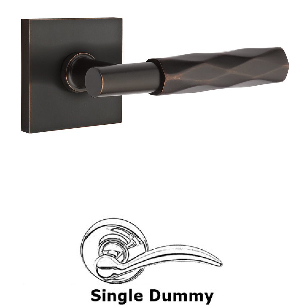 Single Dummy Tribeca Lever with T-Bar Stem and Square Rose in Oil Rubbed Bronze