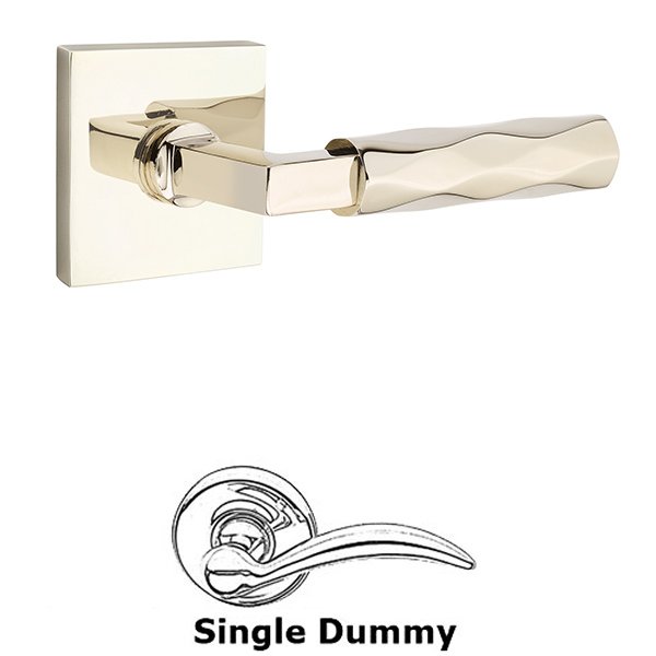 Single Dummy Tribeca Lever with L-Square Stem and Square Rose in Polished Nickel