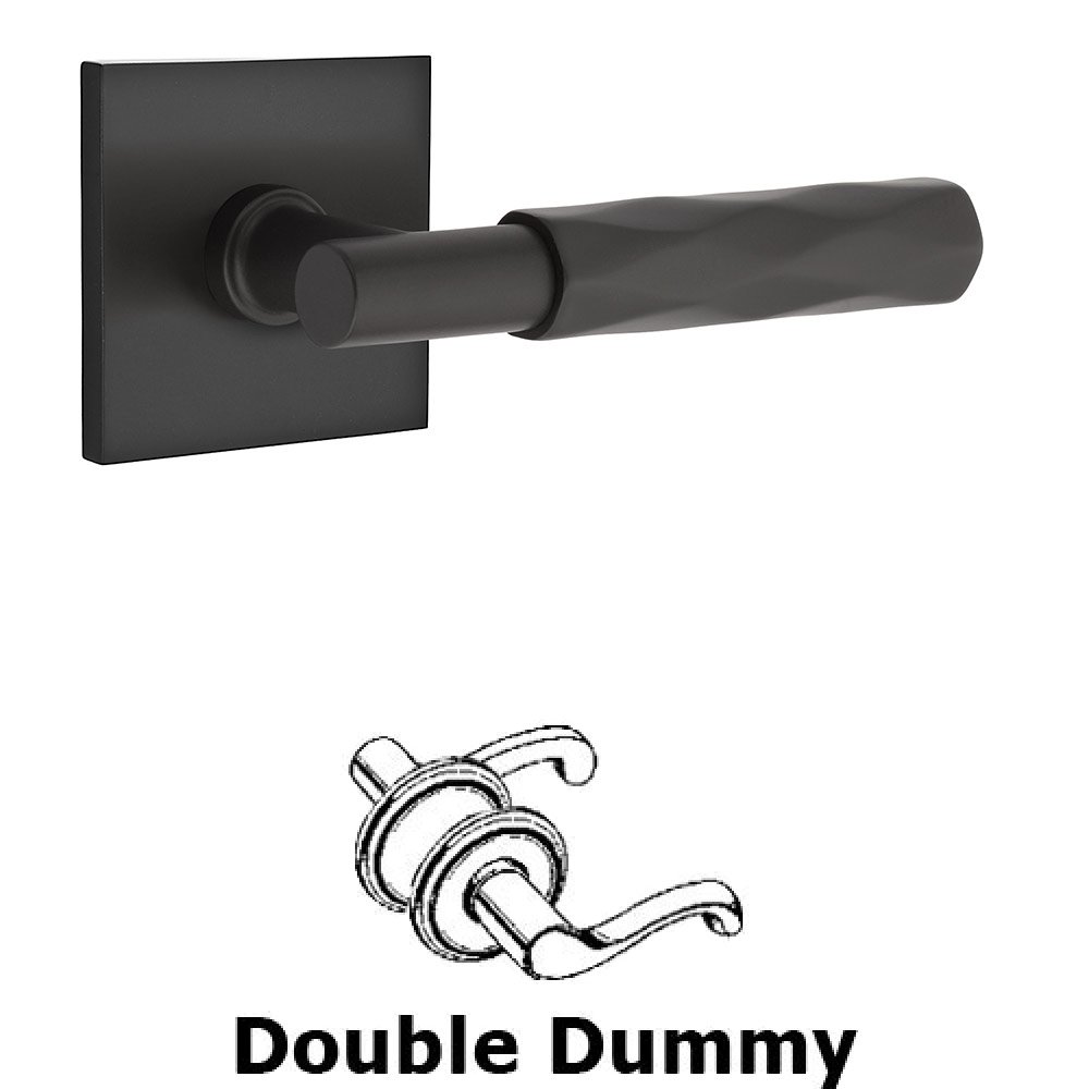 Double Dummy Tribeca Lever with T-Bar Stem and Square Rose in Flat Black