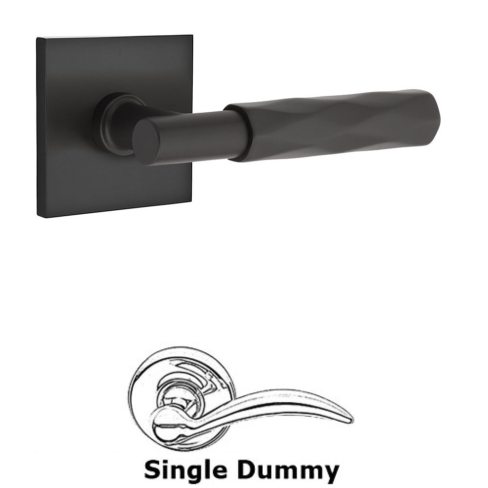 Single Dummy Tribeca Lever with T-Bar Stem and Square Rose in Flat Black