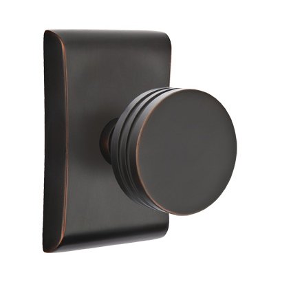 Single Dummy Bern Door Knob With Neos Rose in Oil Rubbed Bronze