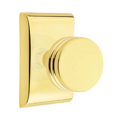 Single Dummy Bern Door Knob With Neos Rose in Unlacquered Brass