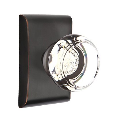 Single Dummy Georgetown Door Knob with Neos Rose in Oil Rubbed Bronze