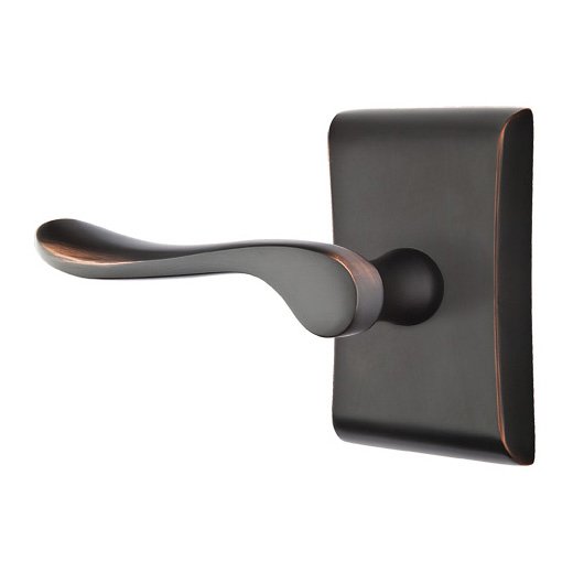 Single Dummy Left Handed Luzern Door Lever With Neos Rose in Oil Rubbed Bronze