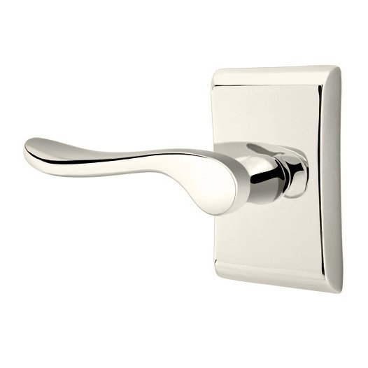 Single Dummy Left Handed Luzern Door Lever With Neos Rose in Polished Nickel