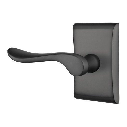 Single Dummy Left Handed Luzern Door Lever With Neos Rose in Flat Black