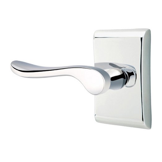 Single Dummy Left Handed Luzern Door Lever With Neos Rose in Polished Chrome