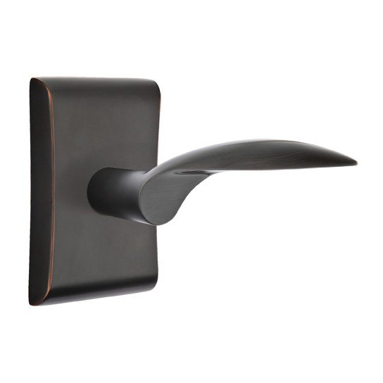 Single Dummy Right Handed Mercury Door Lever With Neos Rose in Oil Rubbed Bronze