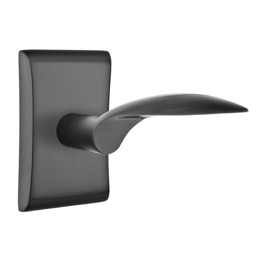 Single Dummy Right Handed Mercury Door Lever With Neos Rose in Flat Black