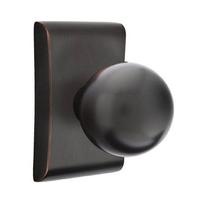 Single Dummy Orb Door Knob With Neos Rose in Oil Rubbed Bronze