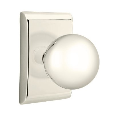 Single Dummy Orb Door Knob With Neos Rose in Polished Nickel