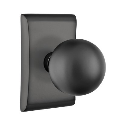 Single Dummy Orb Door Knob With Neos Rose in Flat Black
