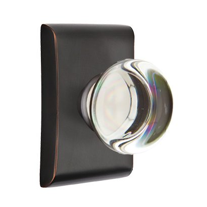 Single Dummy Providence Door Knob with Neos Rose in Oil Rubbed Bronze