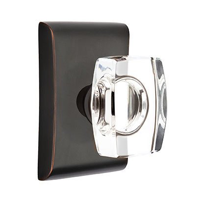 Single Dummy Windsor Door Knob with Neos Rose in Oil Rubbed Bronze