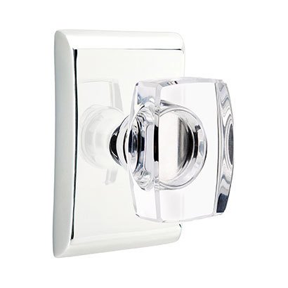 Single Dummy Windsor Door Knob with Neos Rose in Polished Chrome