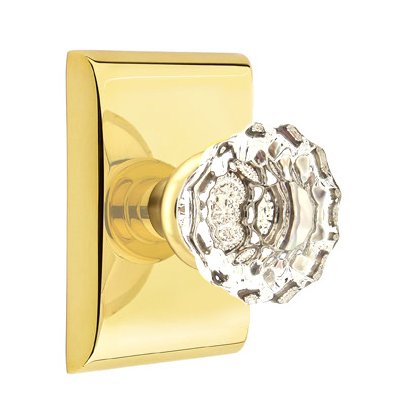 Astoria Double Dummy Door Knob with Neos Rose in Unlacquered Brass
