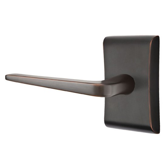 Double Dummy Athena Door Left Handed Lever With Neos Rose in Oil Rubbed Bronze