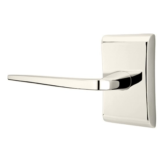 Double Dummy Athena Door Left Handed Lever With Neos Rose in Polished Nickel