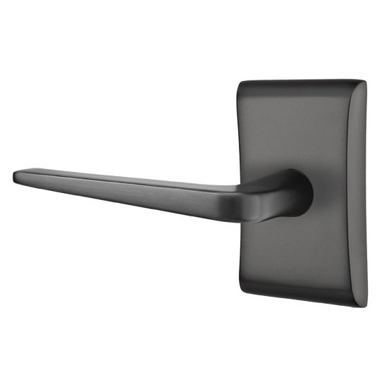 Double Dummy Athena Door Left Handed Lever With Neos Rose in Flat Black