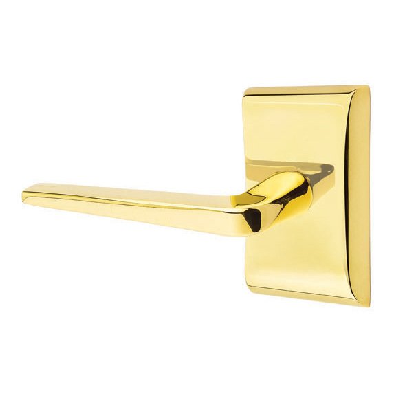 Double Dummy Athena Door Left Handed Lever With Neos Rose in Unlacquered Brass