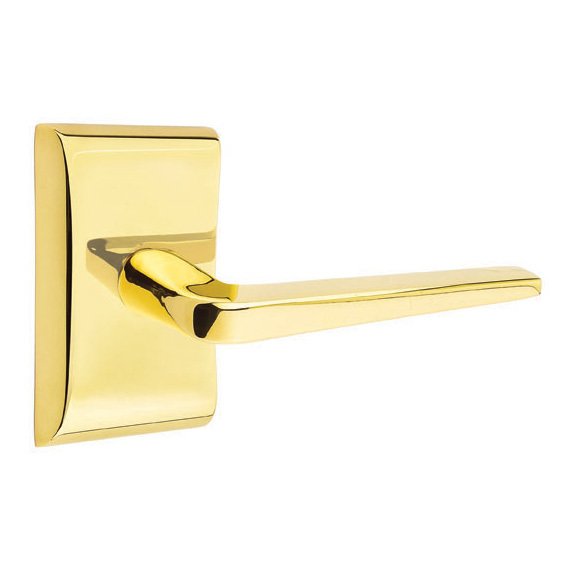 Double Dummy Athena Door Right Handed Lever With Neos Rose in Unlacquered Brass
