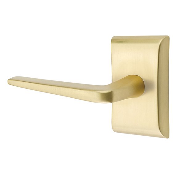 Double Dummy Athena Door Left Handed Lever With Neos Rose in Satin Brass
