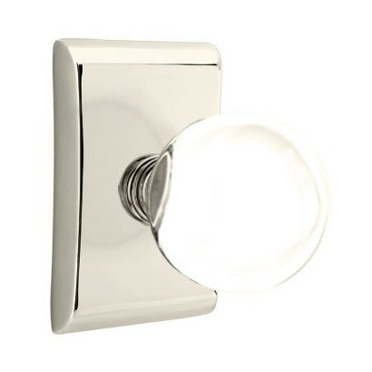 Bristol Double Dummy Door Knob with Neos Rose in Polished Nickel