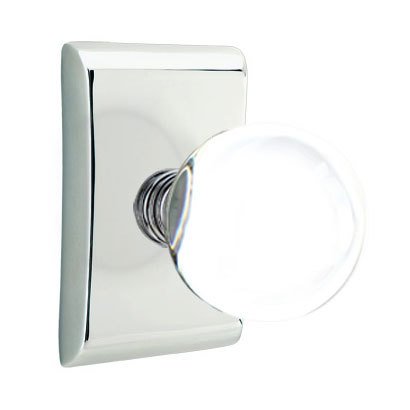 Bristol Double Dummy Door Knob with Neos Rose in Polished Chrome