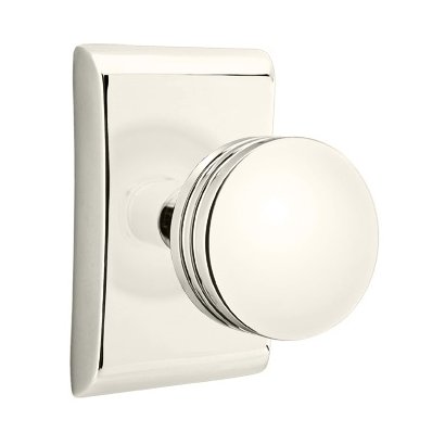 Double Dummy Bern Door Knob With Neos Rose in Polished Nickel