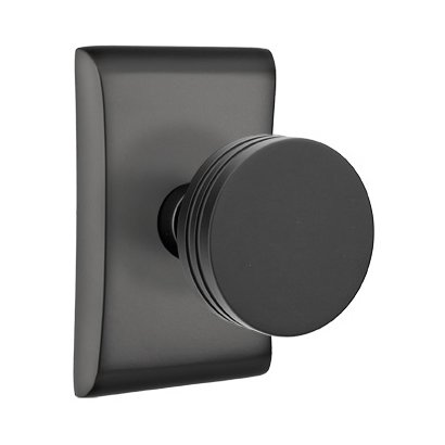 Double Dummy Bern Door Knob And Neos Rose in Flat Black