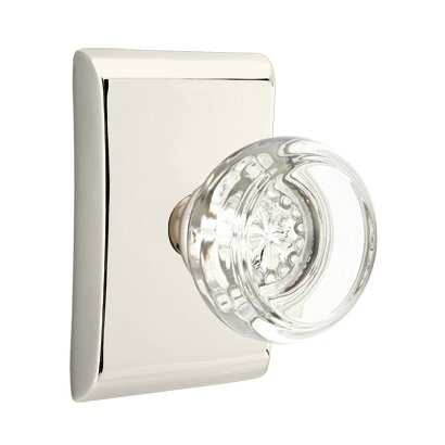Georgetown Double Dummy Door Knob with Neos Rose in Polished Nickel