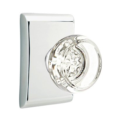 Georgetown Double Dummy Door Knob with Neos Rose in Polished Chrome