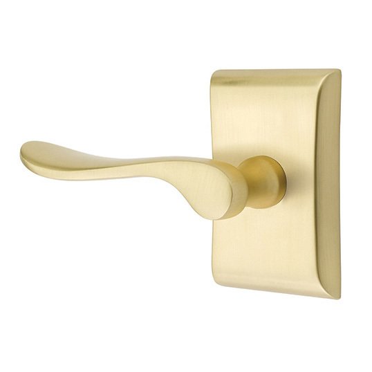 Double Dummy Luzern Door Left Handed Lever With Neos Rose in Satin Brass
