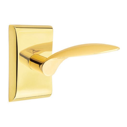 Double Dummy Mercury Door Right Handed Lever With Neos Rose in Unlacquered Brass