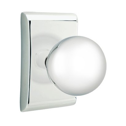 Double Dummy Orb Door Knob With Neos Rose in Polished Chrome