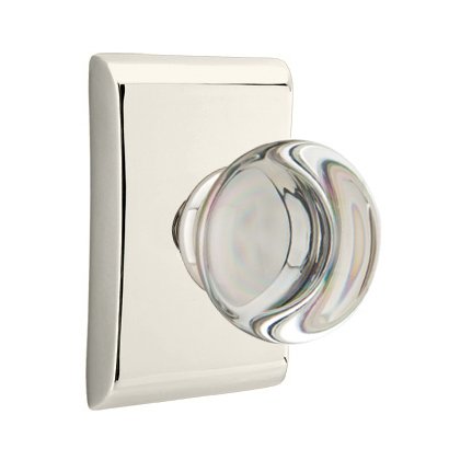 Providence Double Dummy Door Knob with Neos Rose in Polished Nickel