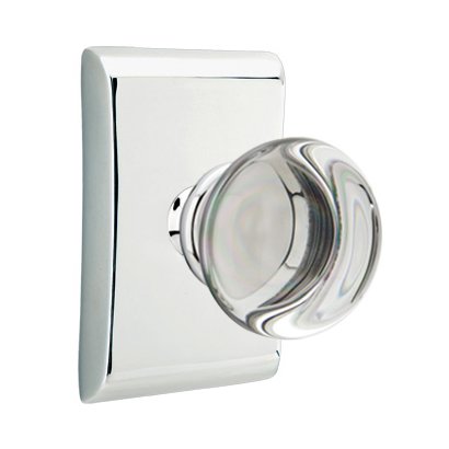 Providence Double Dummy Door Knob with Neos Rose in Polished Chrome