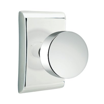 Double Dummy Round Door Knob With Neos Rose in Polished Chrome