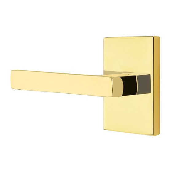 Double Dummy Dumont Left Handed Lever with Modern Rectangular Rose in Unlacquered Brass