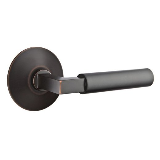 Single Dummy Right Handed Hercules Door Lever With Modern Rose in Oil Rubbed Bronze