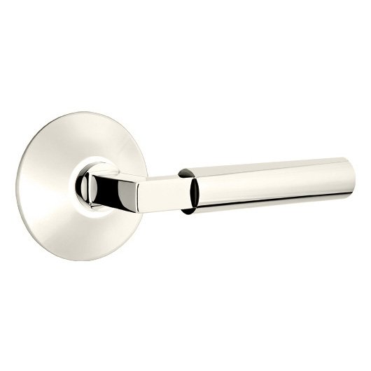 Single Dummy Right Handed Hercules Door Lever With Modern Rose in Polished Nickel