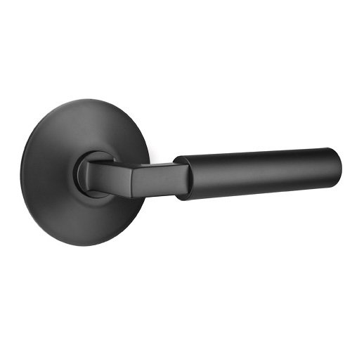 Single Dummy Right Handed Hercules Door Lever With Modern Rose in Flat Black