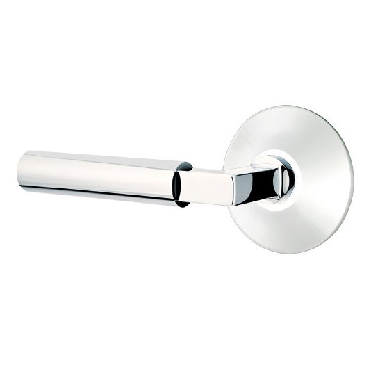 Single Dummy Left Handed Hercules Door Lever With Modern Rose in Polished Chrome
