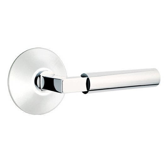 Single Dummy Right Handed Hercules Door Lever With Modern Rose in Polished Chrome