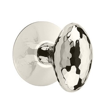Single Dummy Hammered Egg Door Knob With Modern Rose in Polished Chrome