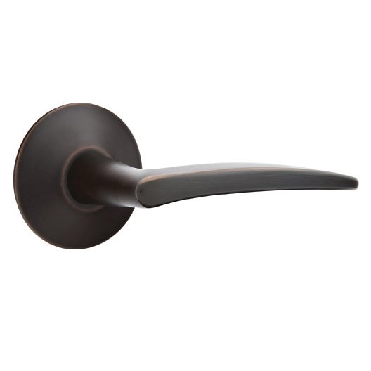 Single Dummy Right Handed Poseidon Door Lever With Modern Rose in Oil Rubbed Bronze