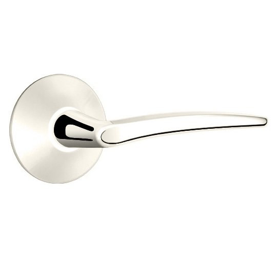 Single Dummy Right Handed Poseidon Door Lever With Modern Rose in Polished Nickel