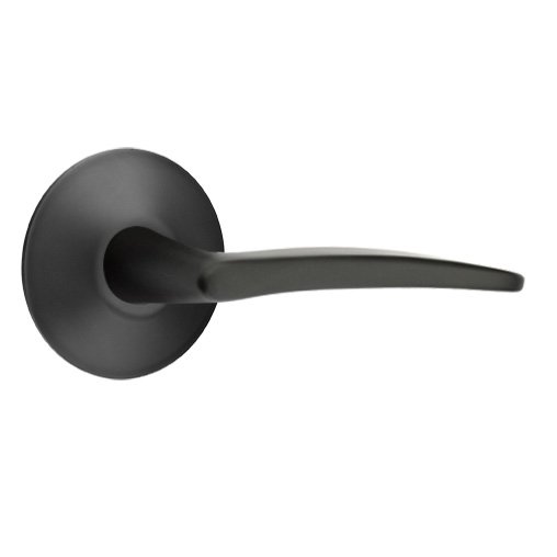Single Dummy Right Handed Poseidon Door Lever With Modern Rose in Flat Black
