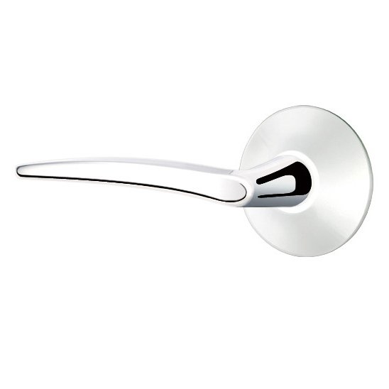 Single Dummy Left Handed Poseidon Door Lever With Modern Rose in Polished Chrome