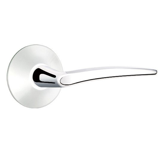 Single Dummy Right Handed Poseidon Door Lever With Modern Rose in Polished Chrome